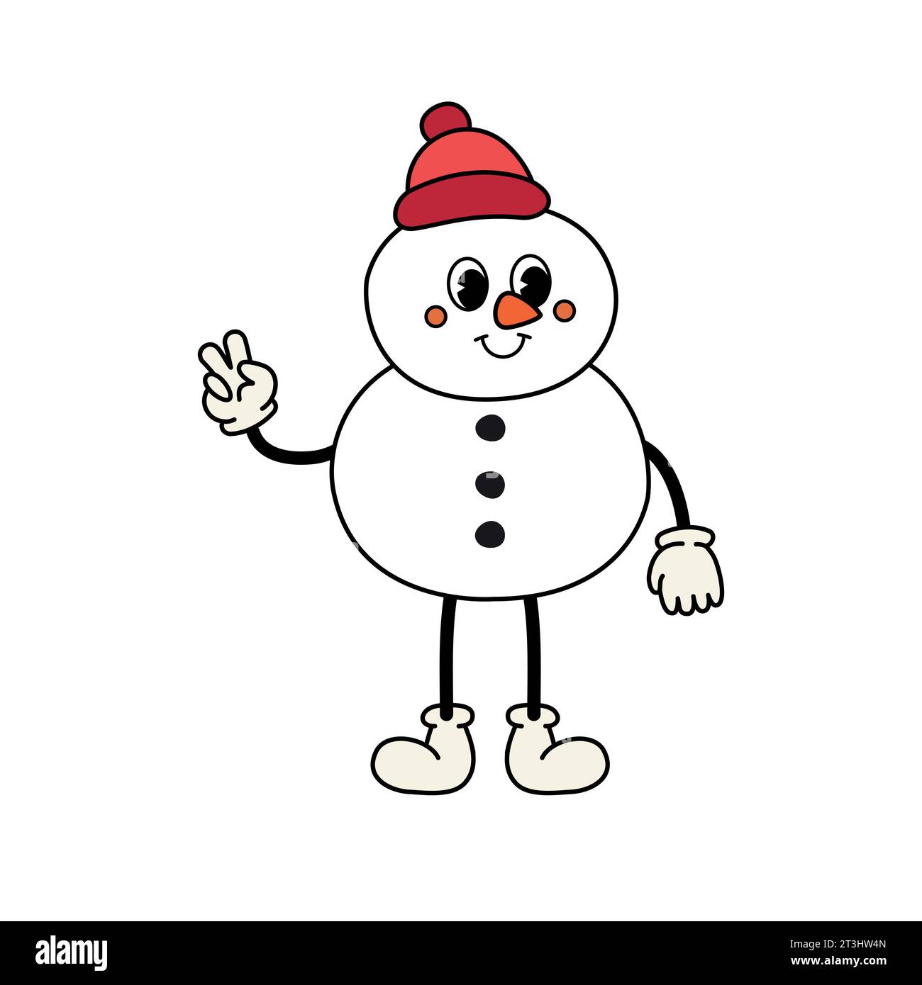 Cute melted snowman vector illustration icon. Winter, holiday, christmas  funny snowman. Isolated on beige background Stock Vector Image & Art - Alamy