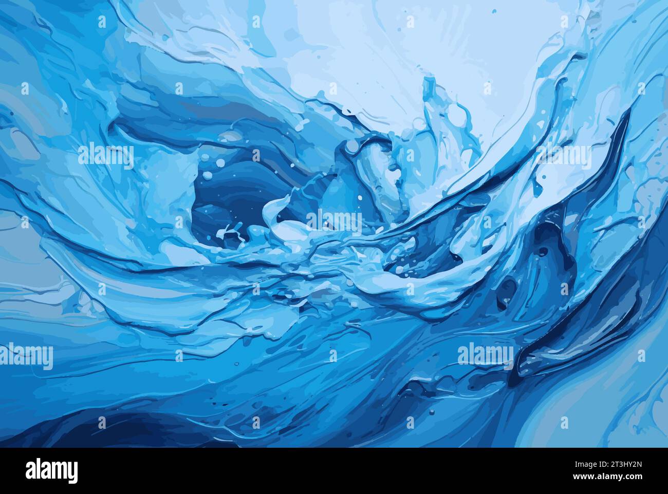 Abstract art blue paint background with liquid fluid grunge texture ...