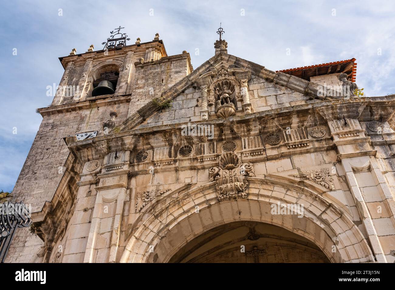 Facades of the Catholic church in the Basque village of Salvatierra ...