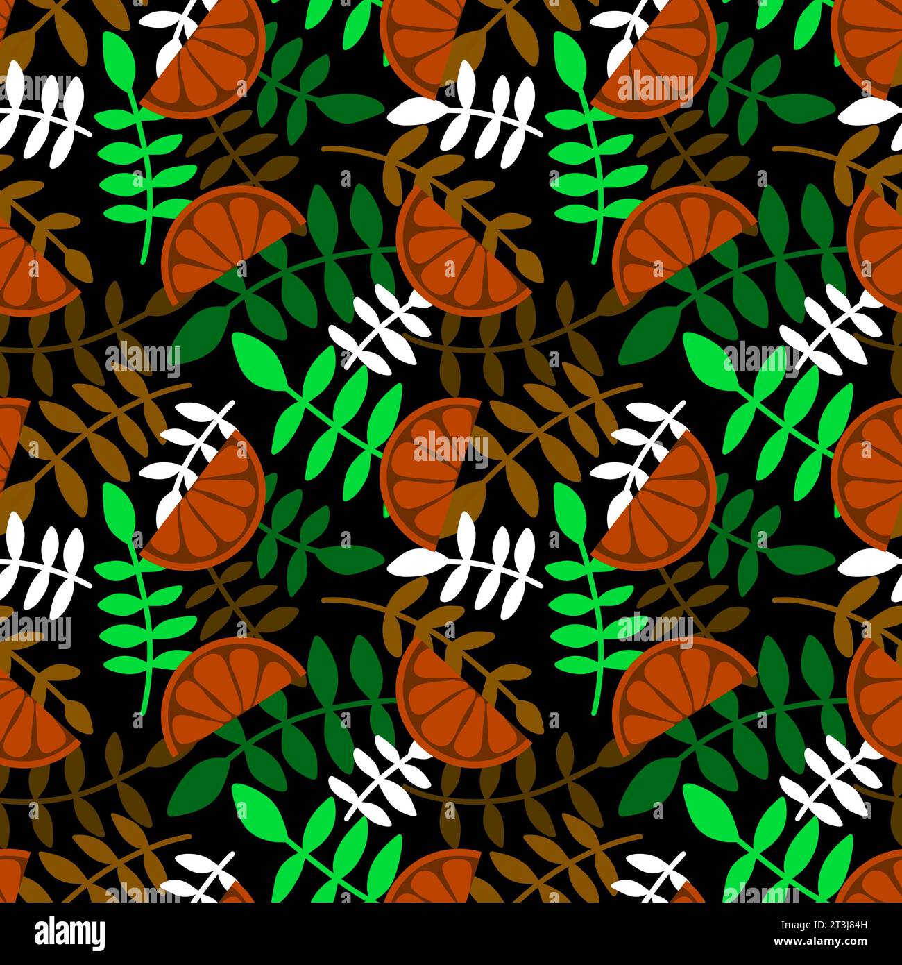 Summer fruit seamless leaves and lemon pattern for wrapping paper and ...