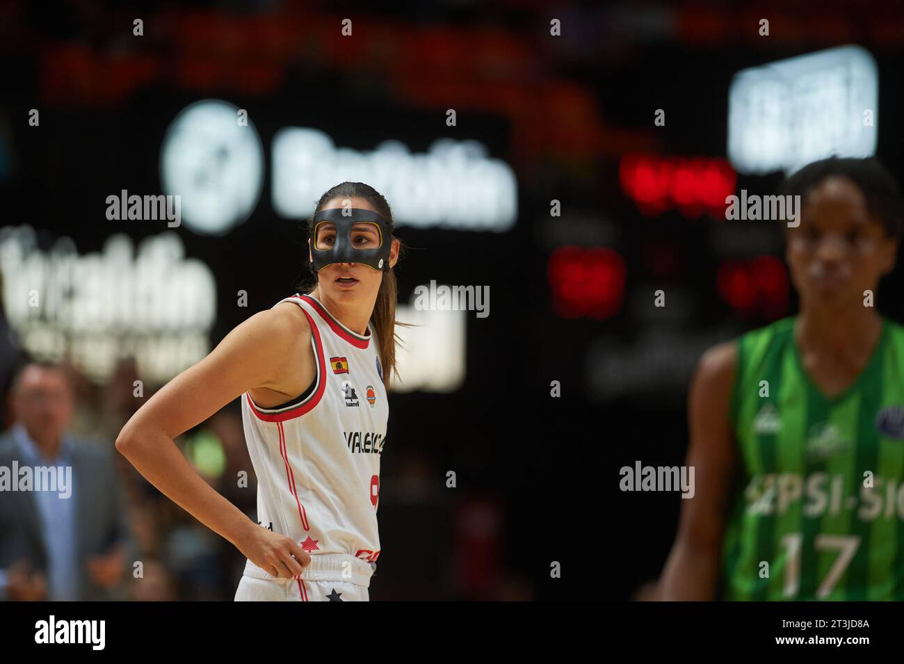 Rebecca Allen of Valencia Basket in action during the Euro League Womens round 4 on october 25, 2023 at Pavillon Fuente de San Luis  (Valencia ,Euro L Stock Photo