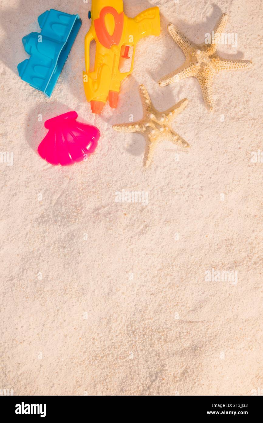 Beach toys starfish sand Stock Photo