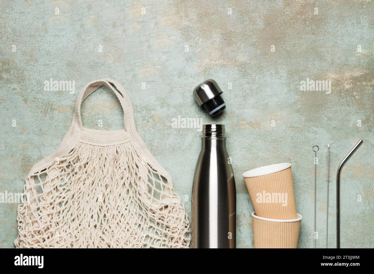 Environment friendly objects cement background Stock Photo - Alamy