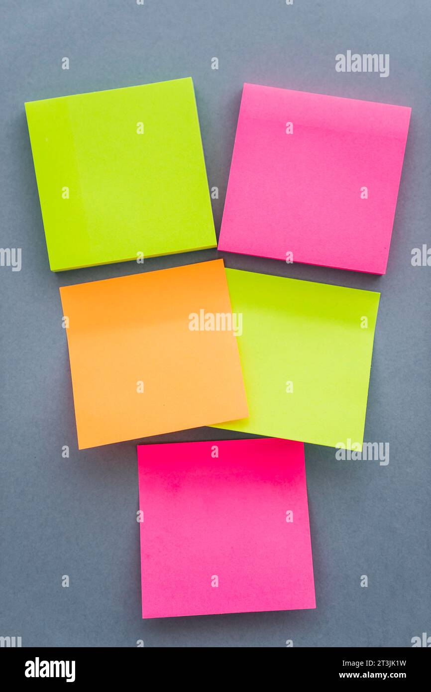 Five post its Stock Photo Alamy