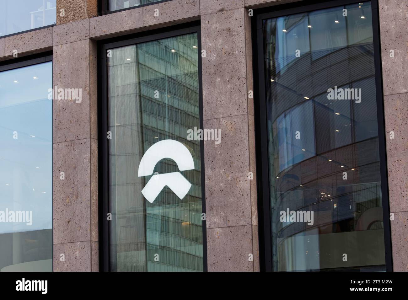 Logo at Nio House, Nio Showrooom, Chinese car brand for electric cars