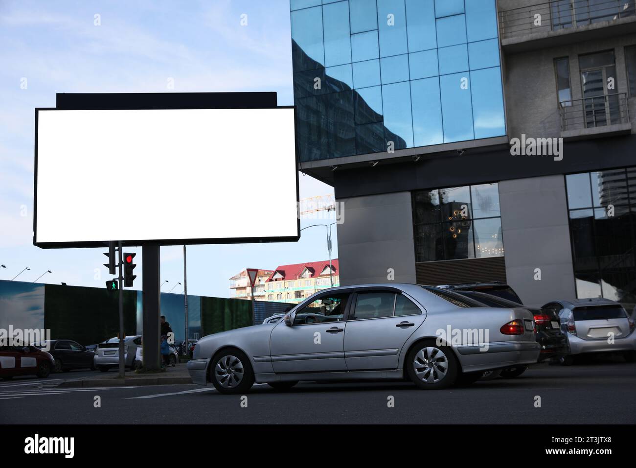 Empty signboard in city. Mock-up for design Stock Photo - Alamy
