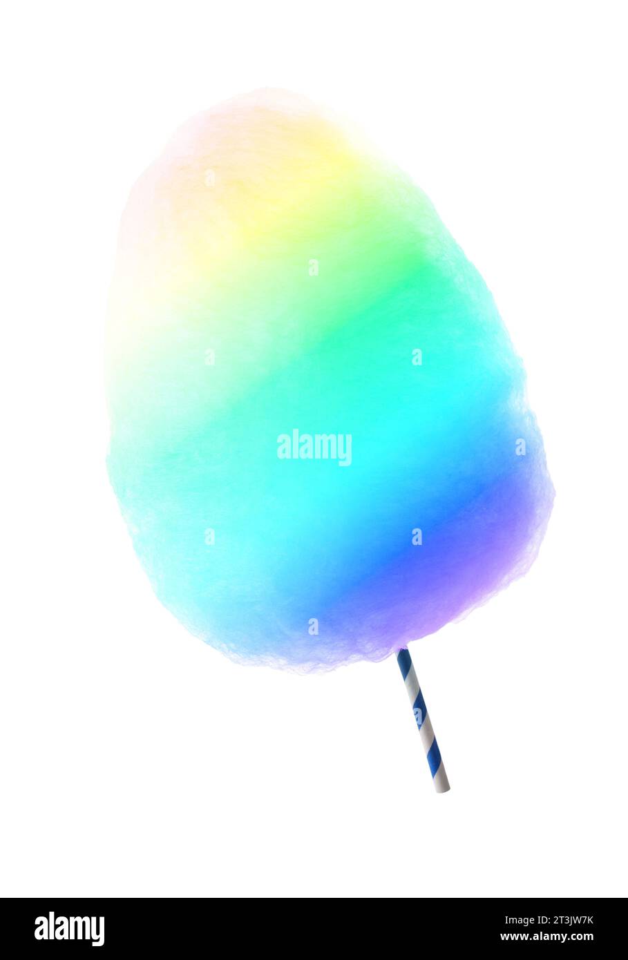 One colorful cotton candy isolated on white Stock Photo - Alamy
