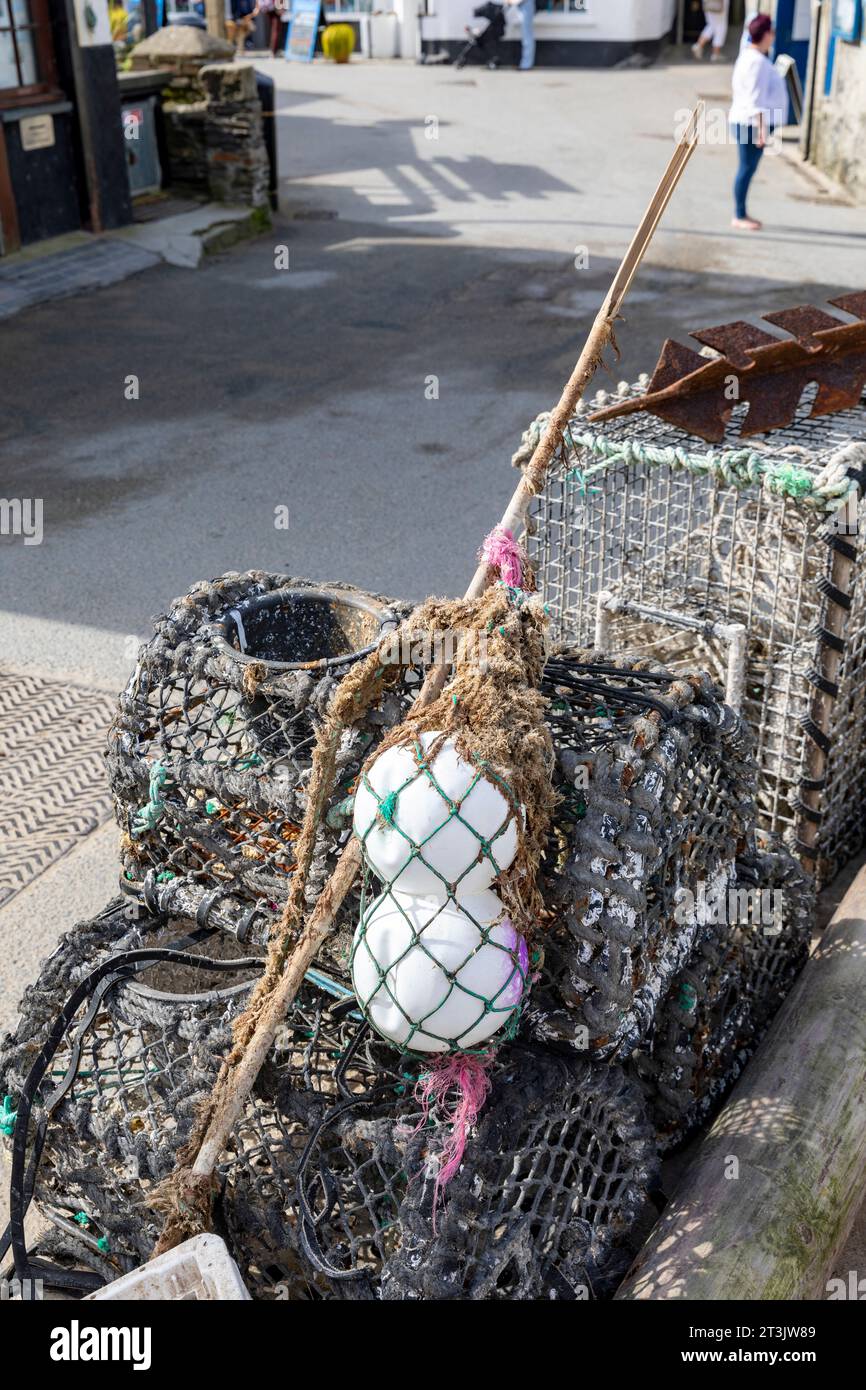 Lobster crab crabbing pots in Port Isaac Cornwall used by local