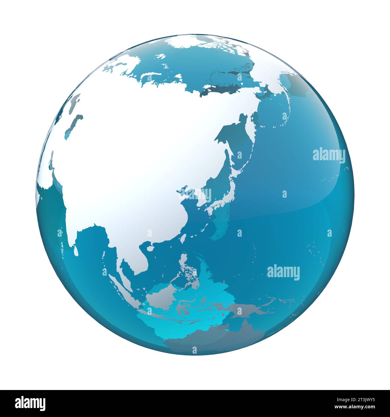 earth globe, world map, Korea, Asia Stock Photo