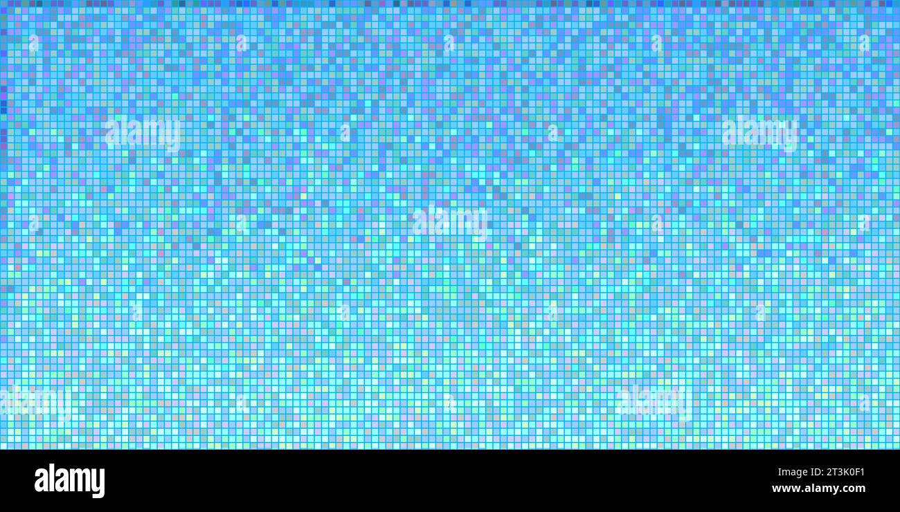 Blue pixel sky with dithering. Gradient 16-bit retro background with blur. Vector illustration Stock Vector