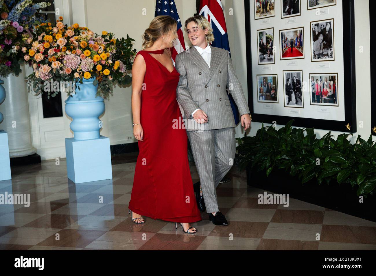Washington, United States. 25th Oct, 2023. Ms. Finnegan Biden and Ms. Maisy Biden arrive for the state dinner in honor of Australian Prime Minister Anthony Albanese at the White House in Washington, DC on Wednesday, October 25, 2023. Photo by Tierney Cross/UPI Credit: UPI/Alamy Live News Stock Photo