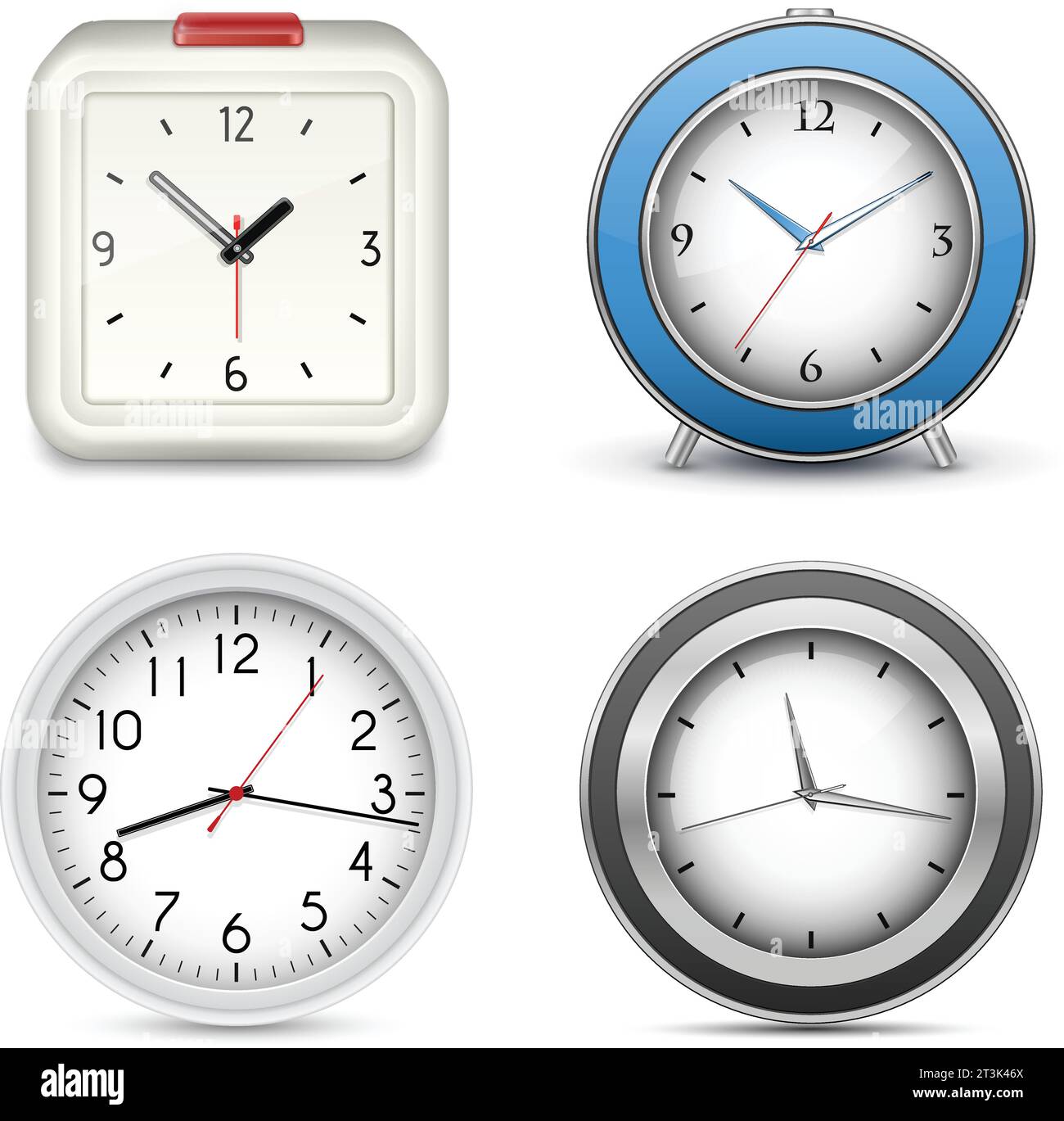 Collection of clocks and alarms Royalty Free Vector Image Stock Vector