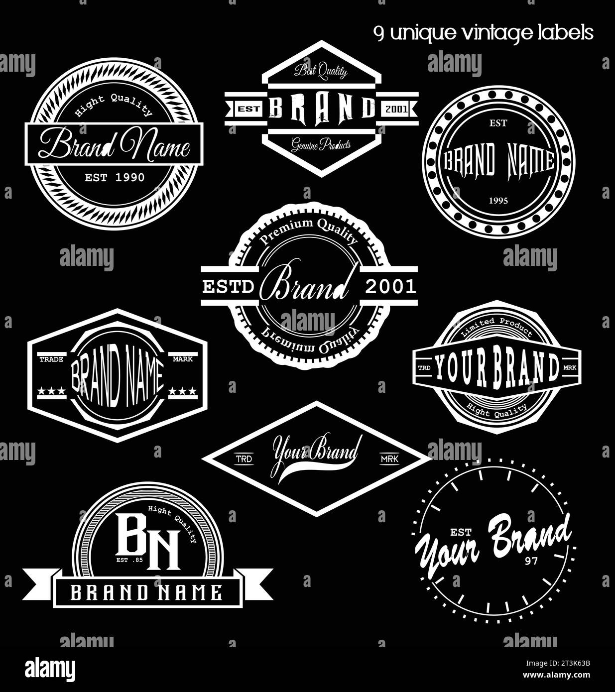 Unique vintage labels Royalty Free Vector Image Stock Vector Image ...