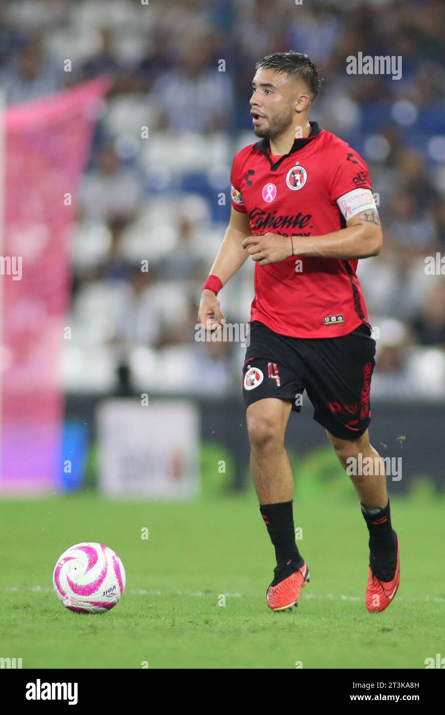 Monterrey, Mexico. 25th Oct, 2023. October 25th 2023, Estádio BBVA, Monterrey, Mexico: Liga BBVA MX postponed 4th round match between Monterrey Rayados and Club Tijuana Xolos. #4 Defender Club Tijuana, Nicolás Díaz Mandatory Credit: Toby Tande/PXImages Credit: Px Images/Alamy Live News Stock Photo