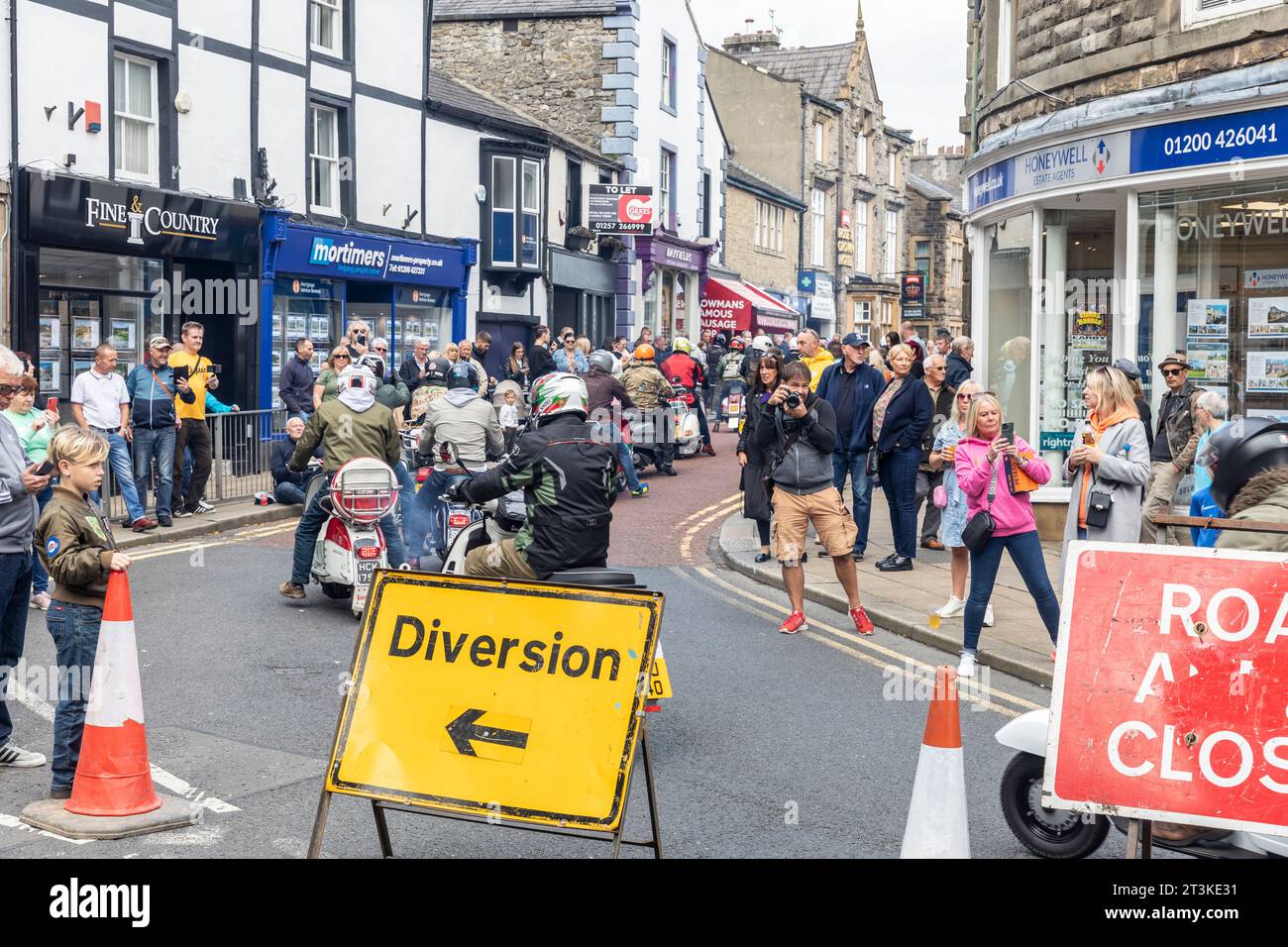 Clitheroe Lancashire, in 2023, annual Ribble Valley Scooter rally, saw
