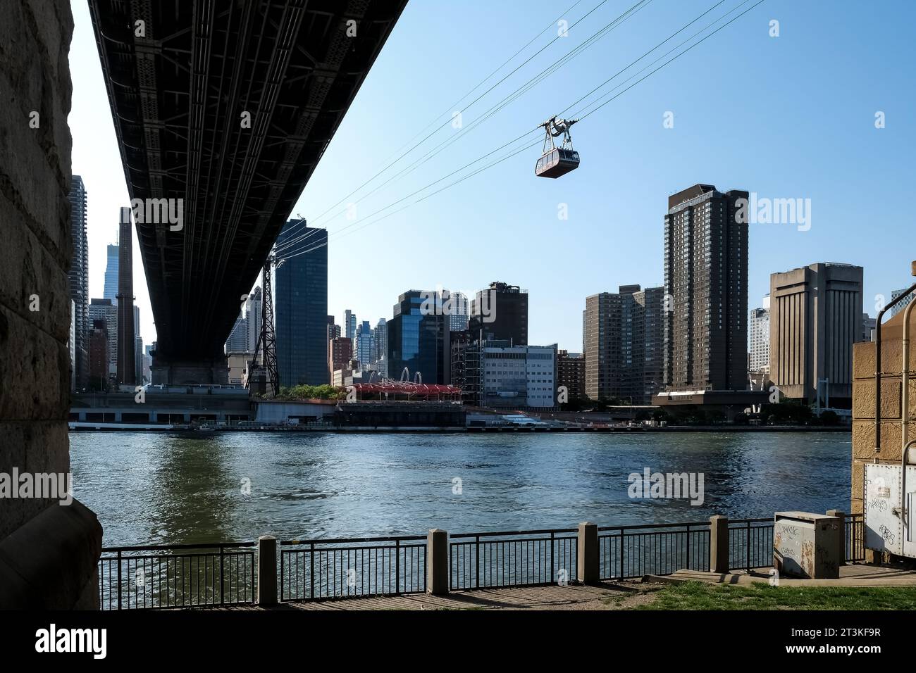 View of the Queensboro Bridge, a key cantilever bridge over the East
