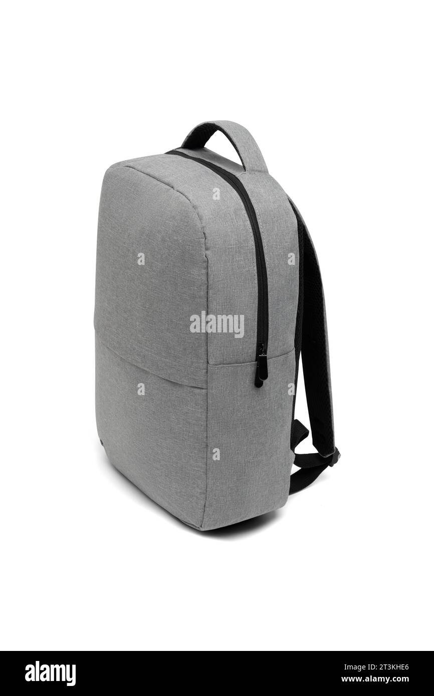 new design big capacity laptop backpack bag isolated on white background with clipping path. travel college school backpack. side view. Stock Photo