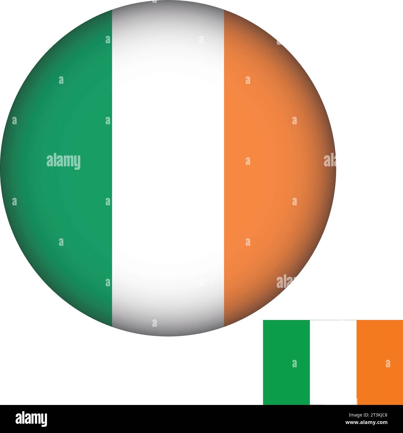 Ireland Flag Round Shape Stock Vector