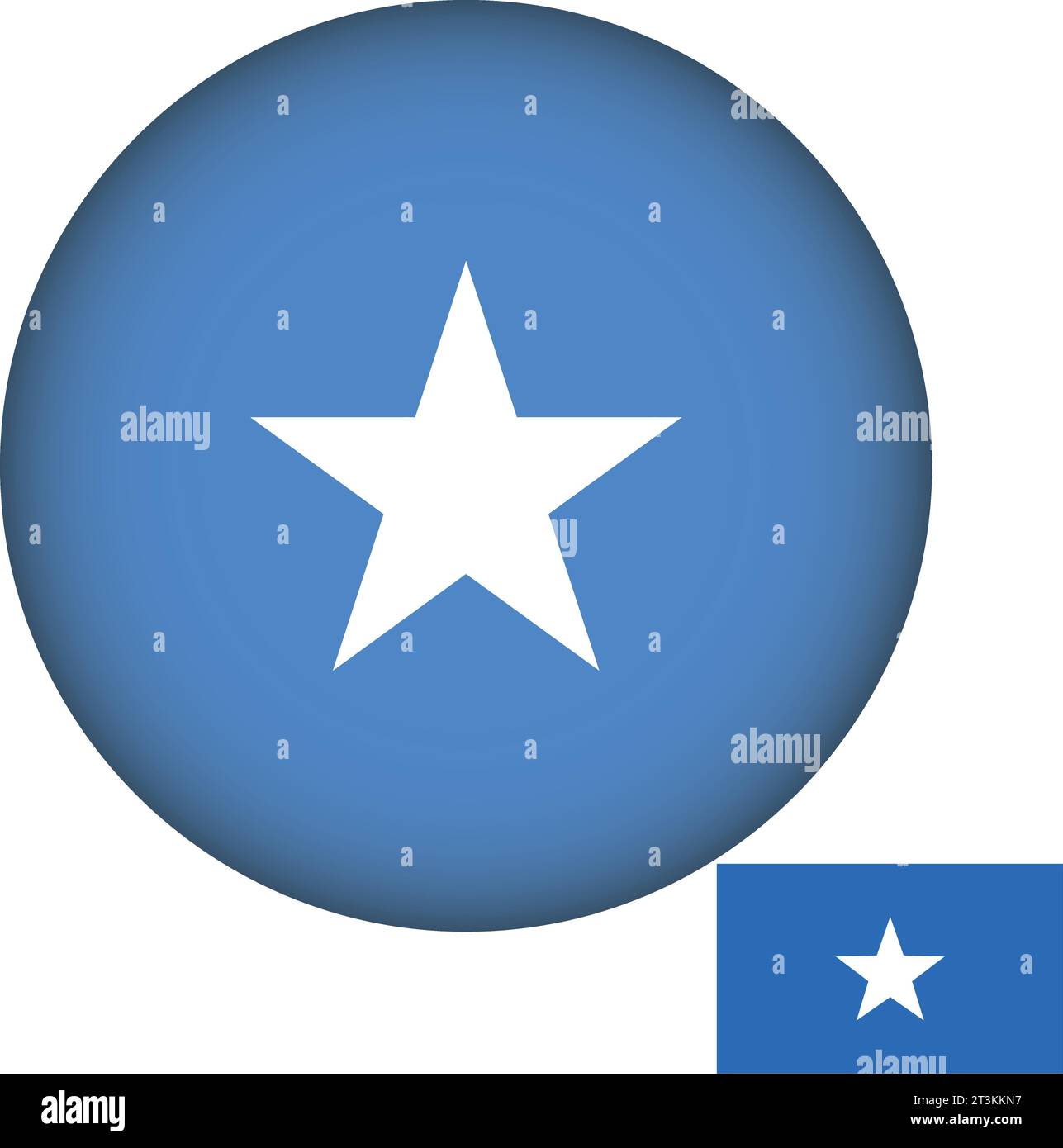 Somalia Flag Round Shape Stock Vector