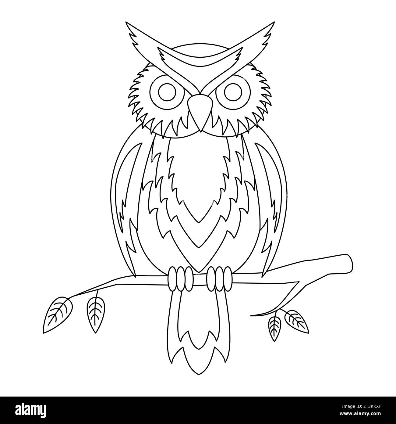 Cartoon owl sitting on a tree branch Stock Vector Image & Art - Alamy