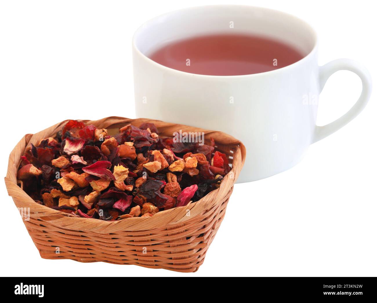 Herbal tea of roselle, rose hips and apple Stock Photo