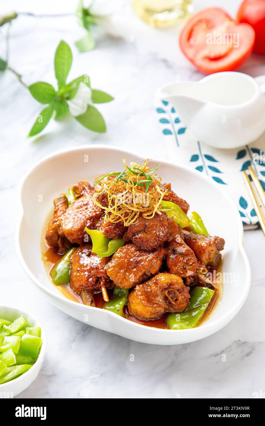 Braised chicken with Soy Sauce Stock Photo Alamy