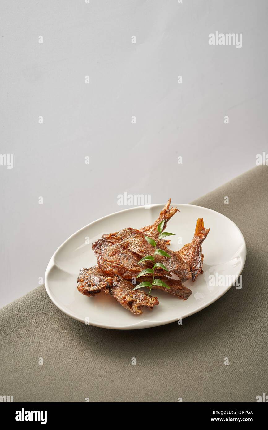 Deep Fried Pomfret Fish ,butterfish Stock Photo Alamy