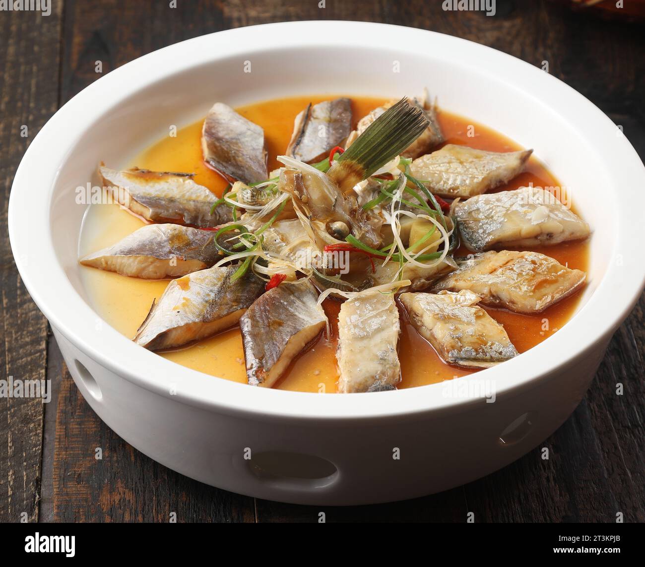 steamed beltfish (largehead hairtail), daiyu, Chinese food close up.grilled ribbon fish .top