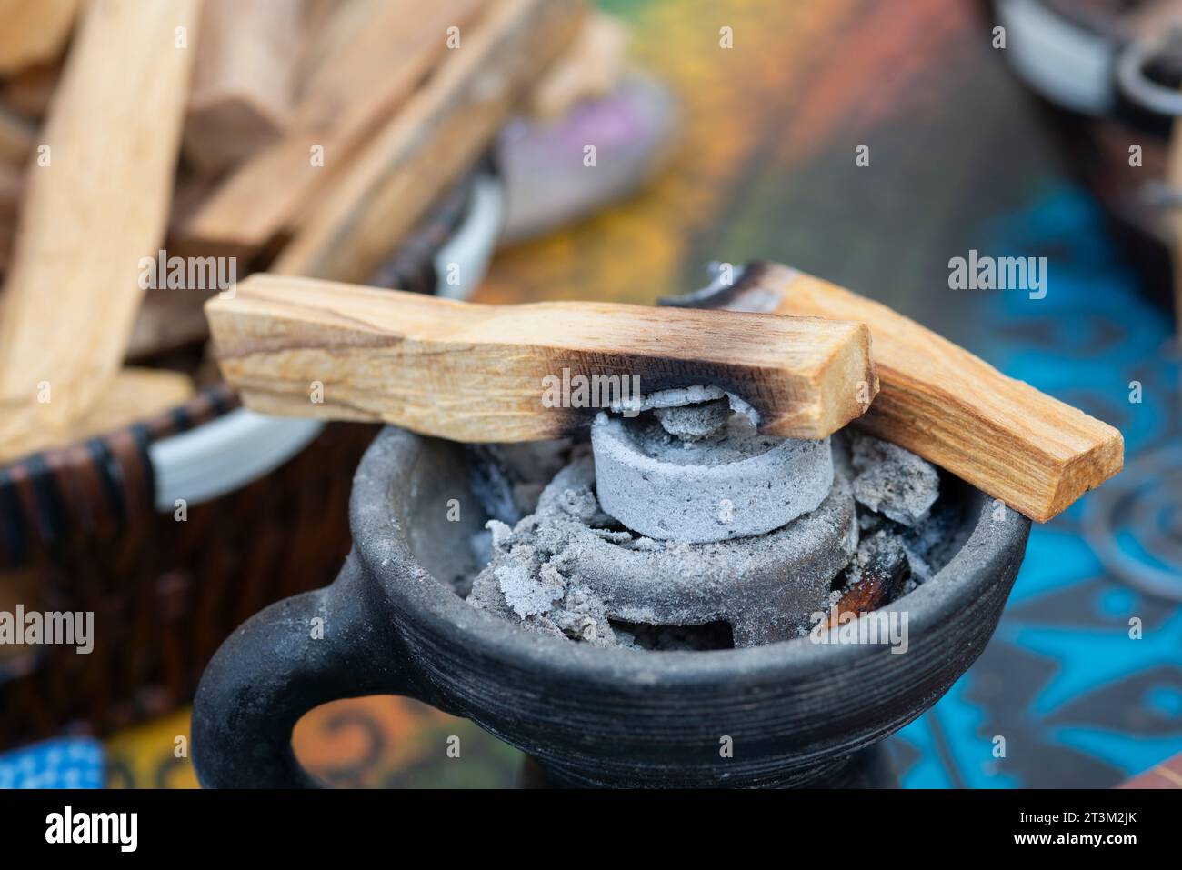 Palo Santo Tree Incense Sticks, Burning Stock Photo Alamy