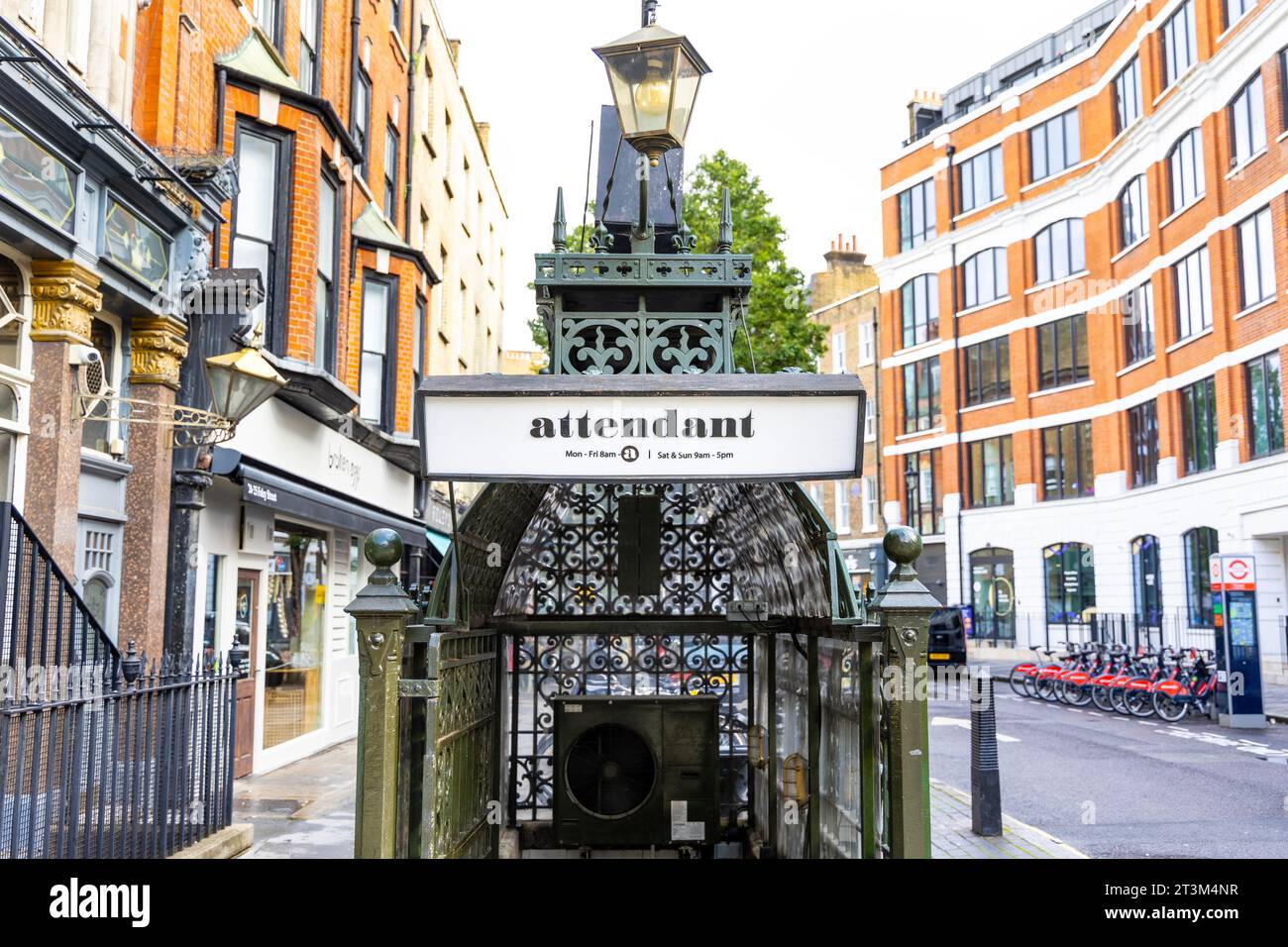Exterior of Attendant coffee shop created inside a restored former