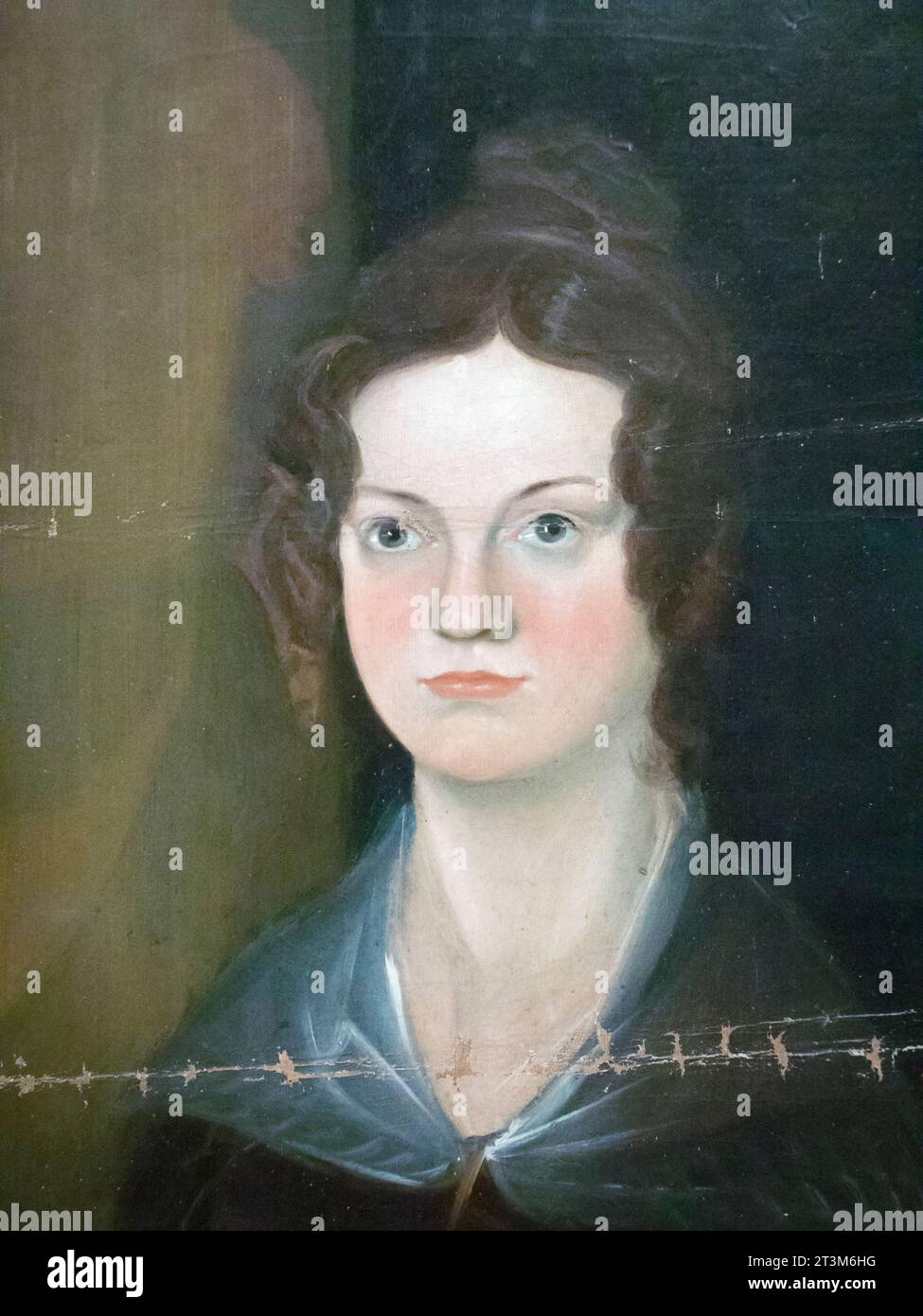 The Brontë sisters, detail of Charlotte Brontë, by Patrick Branwell