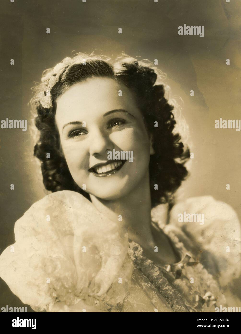 Portrait of Canadian actress Deanna Durbin, USA 1930s Stock Photo
