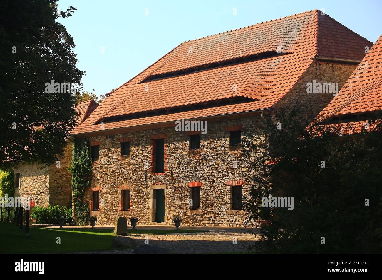 Rural house in the castle of Wanzleben, Germany. Stock Photo