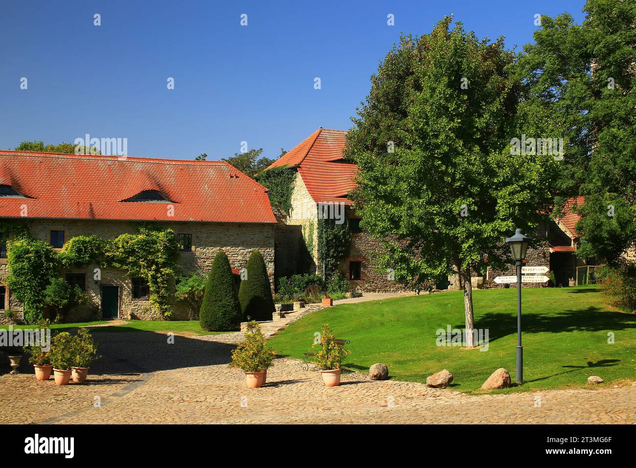 Rural scene in the old town of Wanzleben, Germany. Stock Photo