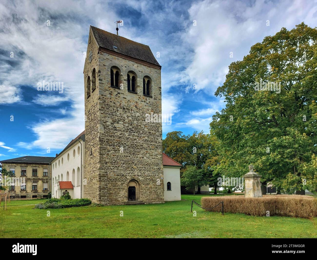 St Pancras church in the small town of Welsleben in Germany. Stock Photo