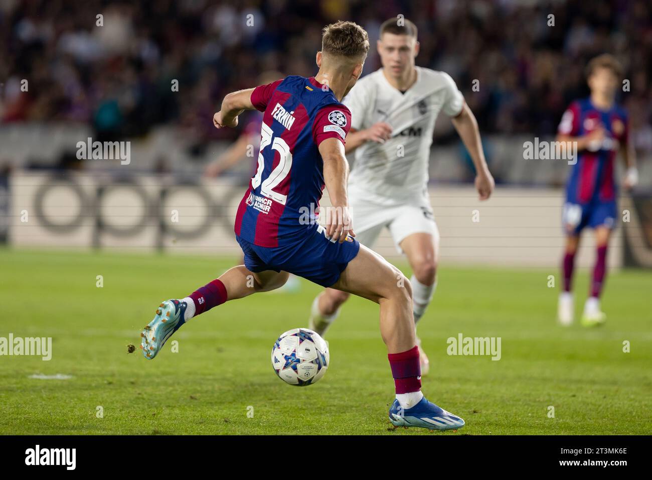 Barcelona, Spain. 25th Oct, 2023. BARCELONA, SPAIN - OCTOBER 25: Fermin Lppez of FC Barcelona during the UEFA Champions League match between FC Barcelona and FC Shakhtar Donetsk at the Estadi Olimpic Lluis Companys on October 25, 2023 in Barcelona, Spain Credit: DAX Images/Alamy Live News Stock Photo