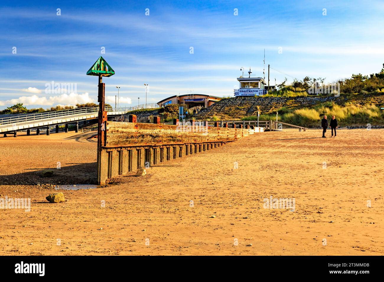 The Coastwatch lookout hut and RNLI lifeboat station at Wells-Next-The-Sea, Norfolk, England, UK Stock Photo