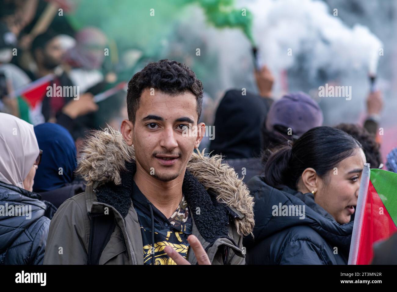 Free Palestine march in Birmingham, UK. 21/20/2023 Stock Photo - Alamy