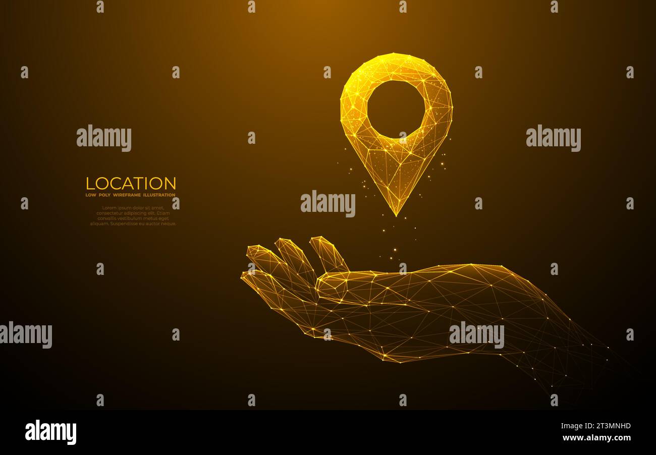 technology pin on hand. Location and GPS concept Stock Vector Image ...