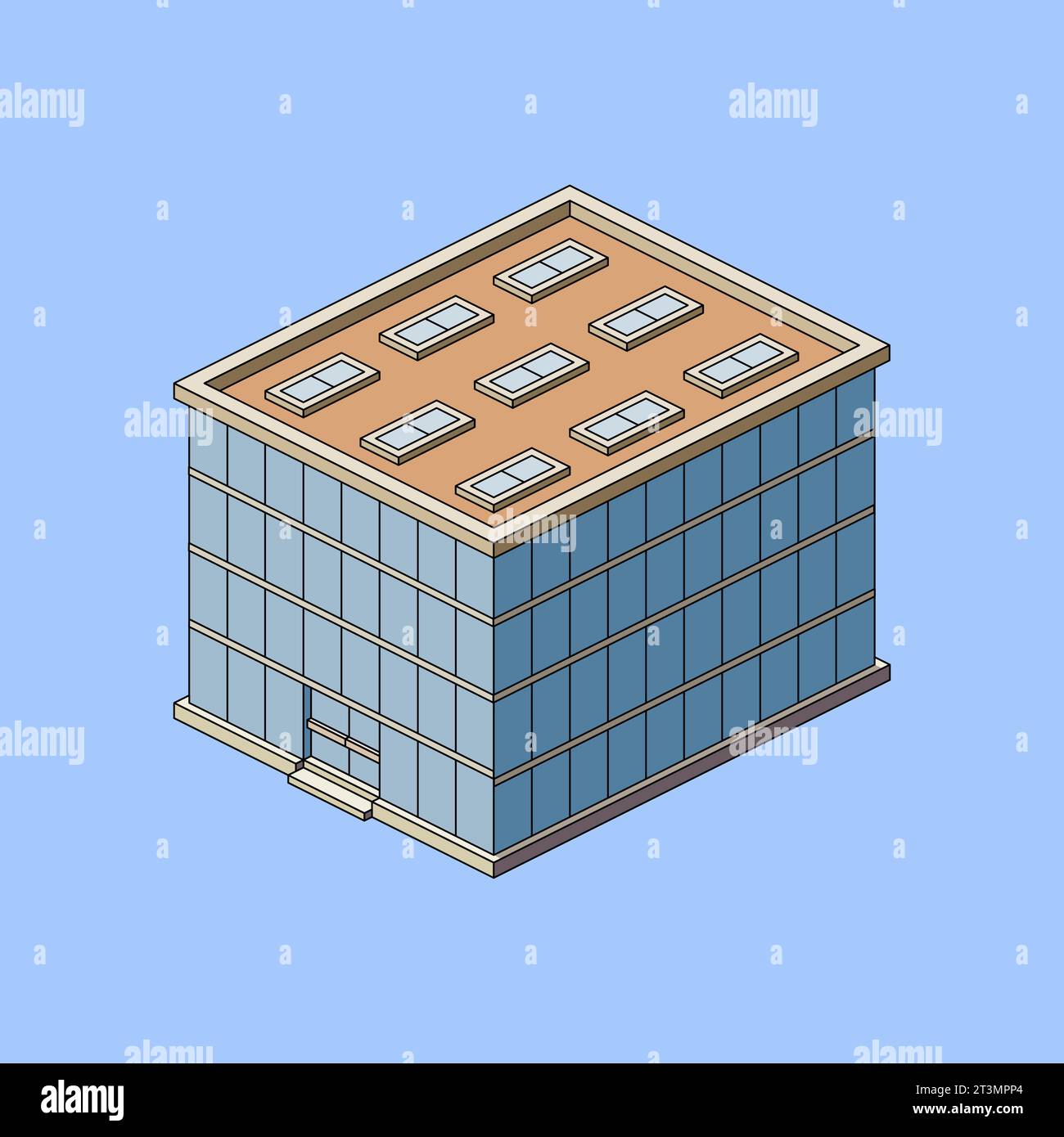 Isometric building of a business center building, vector illustration ...