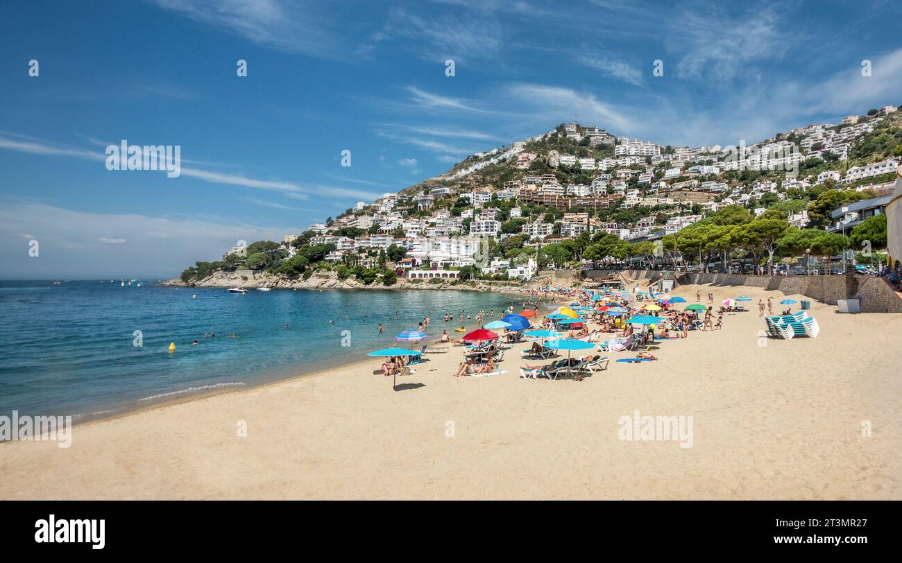 The resort of Canyelles in Roses on the Costa Brava Spain Stock Photo