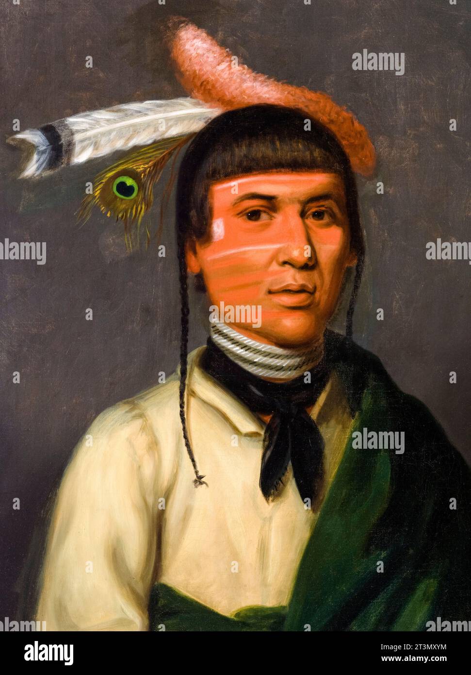 No-Tin (Wind) a Chippewa Chief, portrait painting in oil on canvas by Henry Inman, 1832-1833 Stock Photo