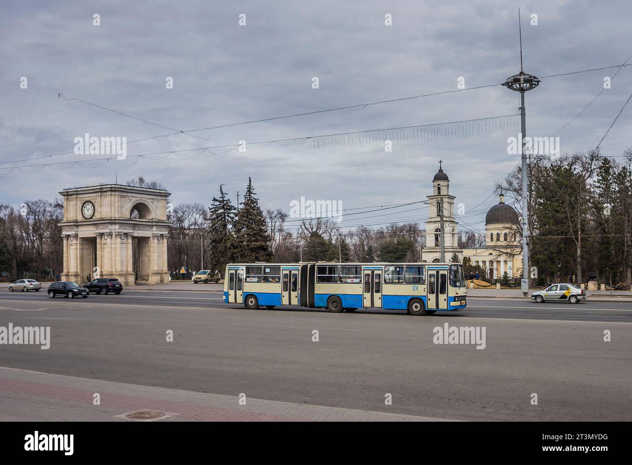 17.02.2020. Moldova, Chisinau. Ikarus 280 on urban route. Stock Photo