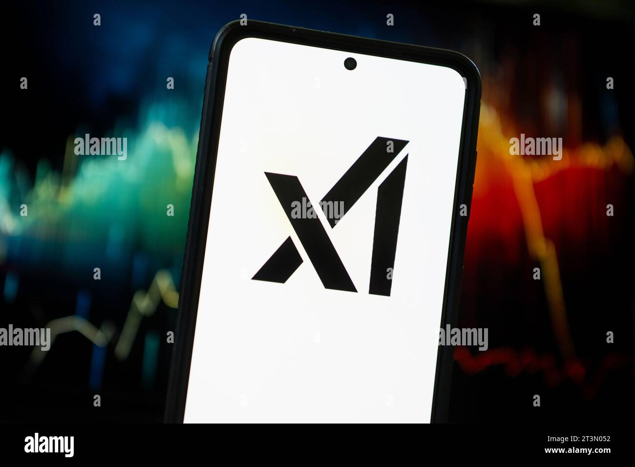 In this photo illustration a xAi Elon Musk logo seen displayed on a
