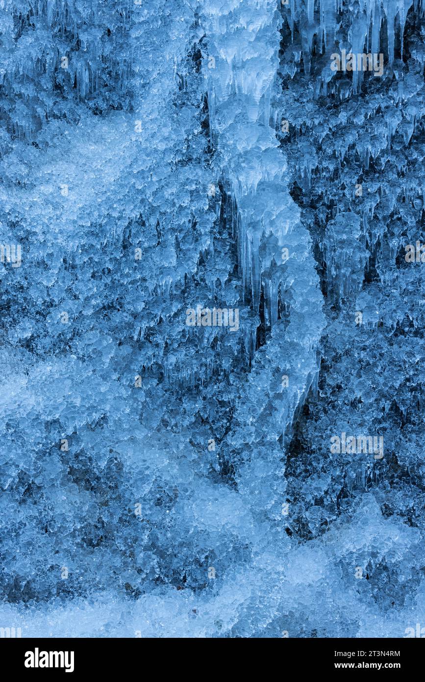 Pericnik Waterfall frozen in winter, Triglav National Park, Julian Alps, Slovenia Stock Photo