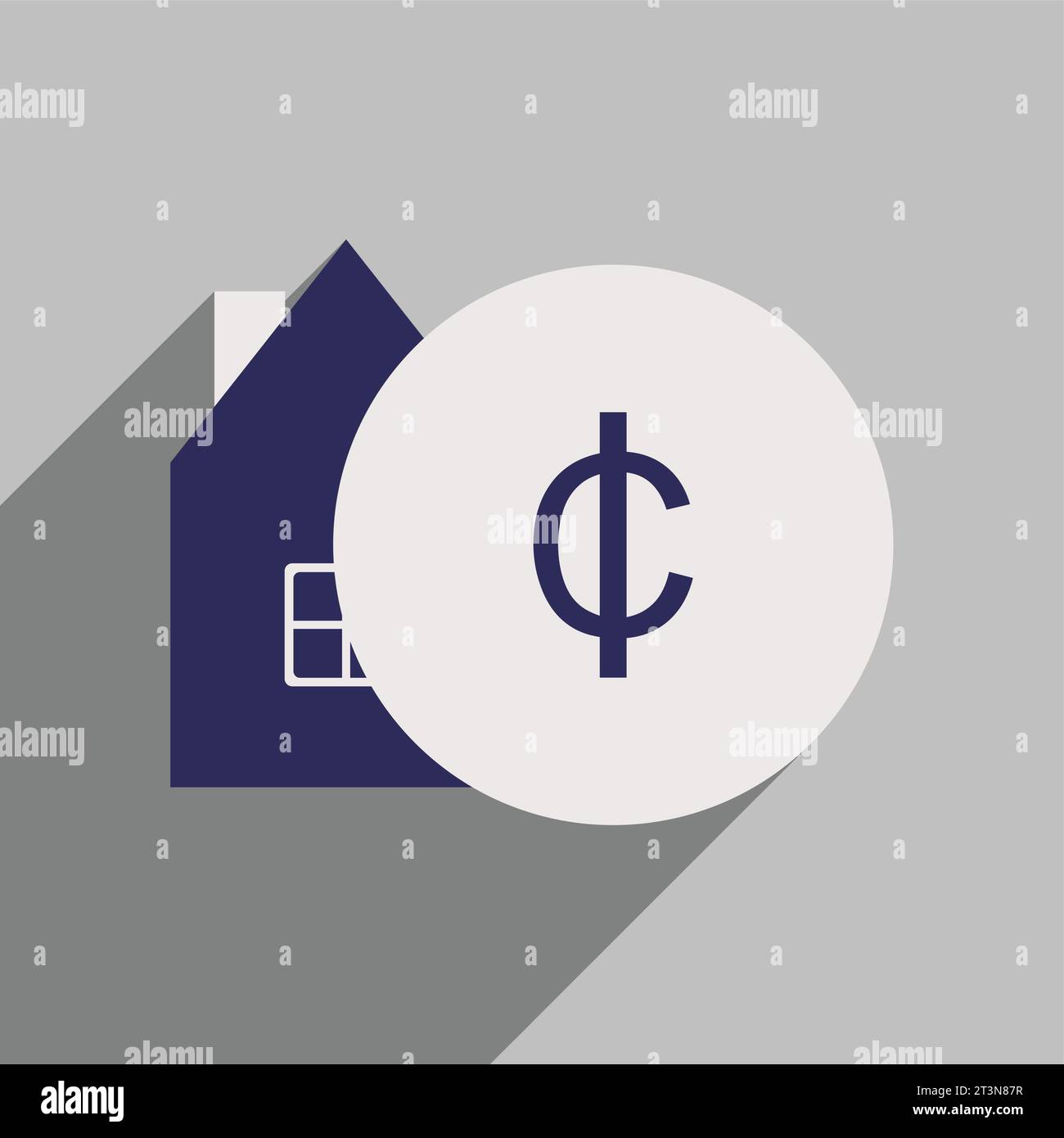 Flat with shadow icon house and coins Royalty Free Vector Stock Vector