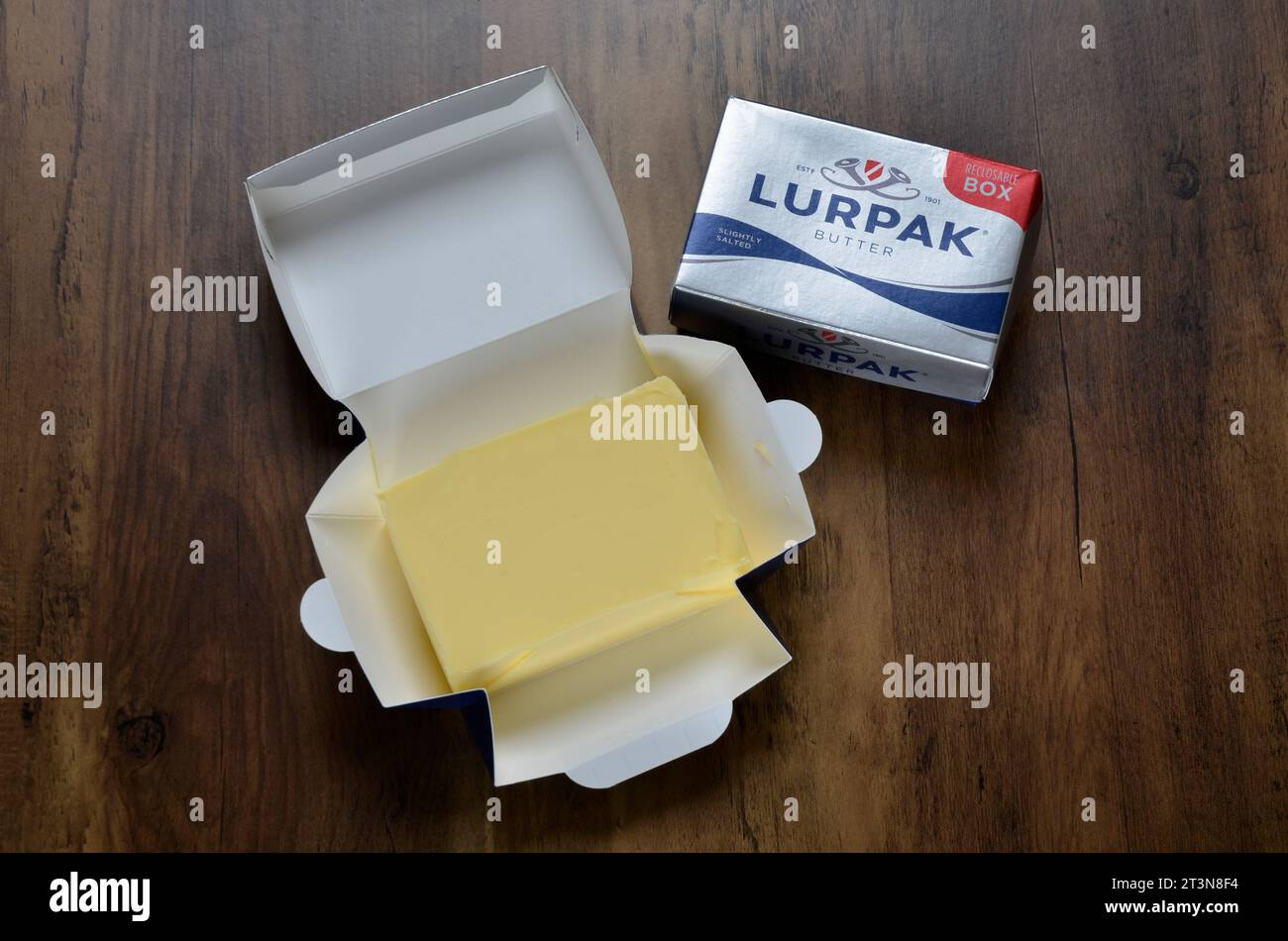 Lurpak butter in new refoldable cardboard box one pack closed the other