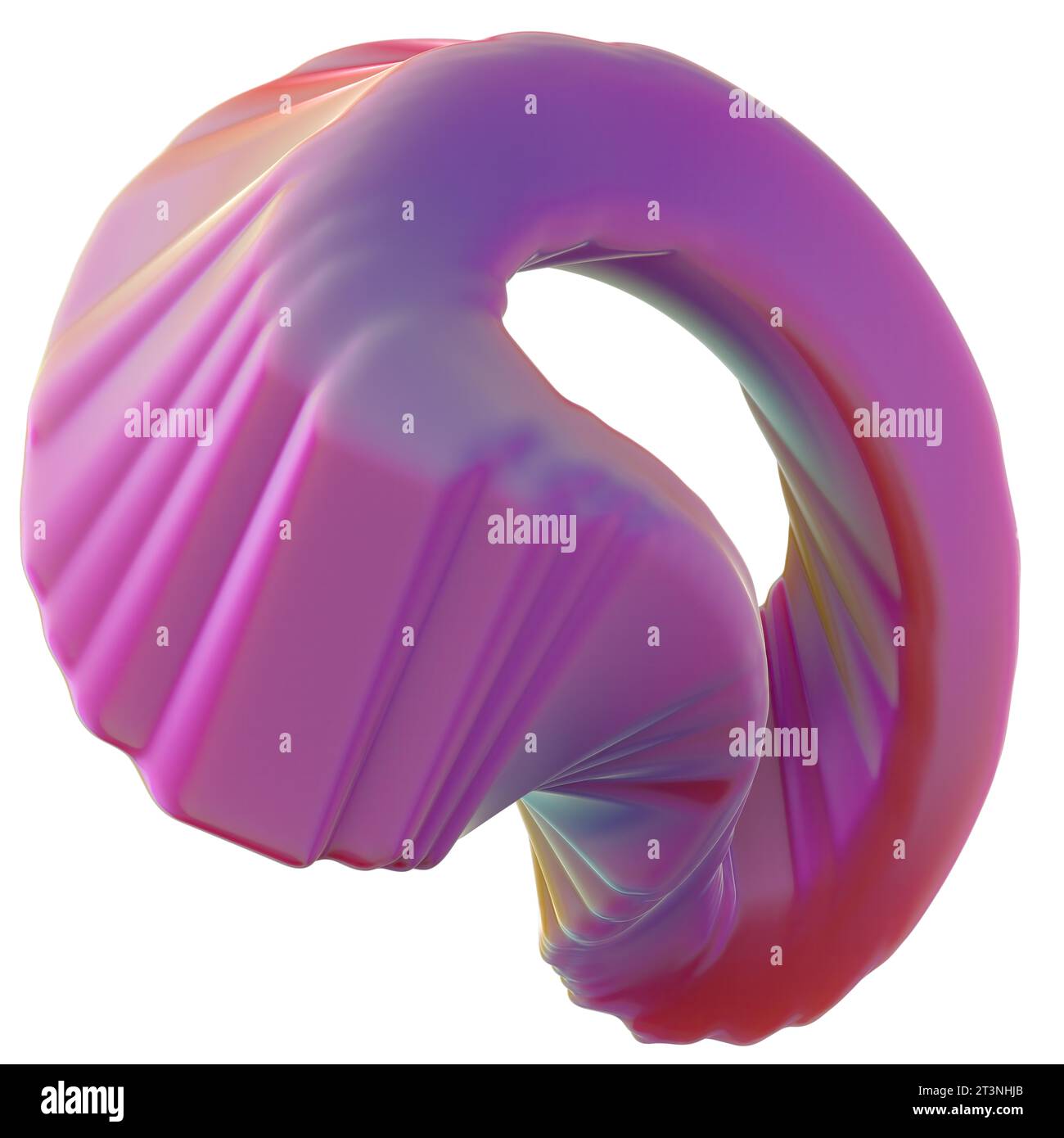 Tweisted Geometry Isolated Circle Twisted Geometry Pink Elegant Modern 3D Rendering Image ...