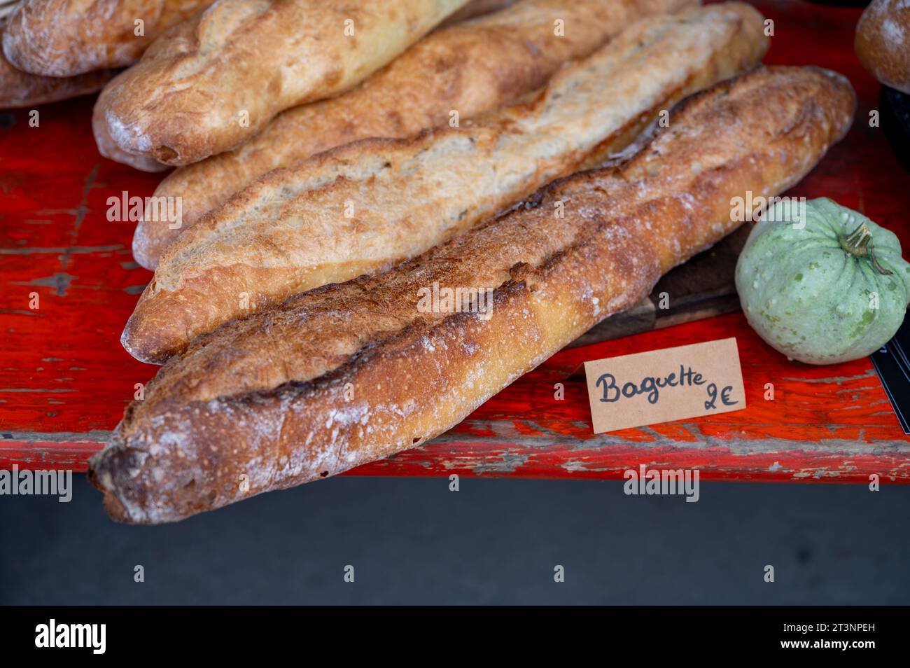 French artisan bakery in Bordeaux, rye and wheat bread and baguettes ...