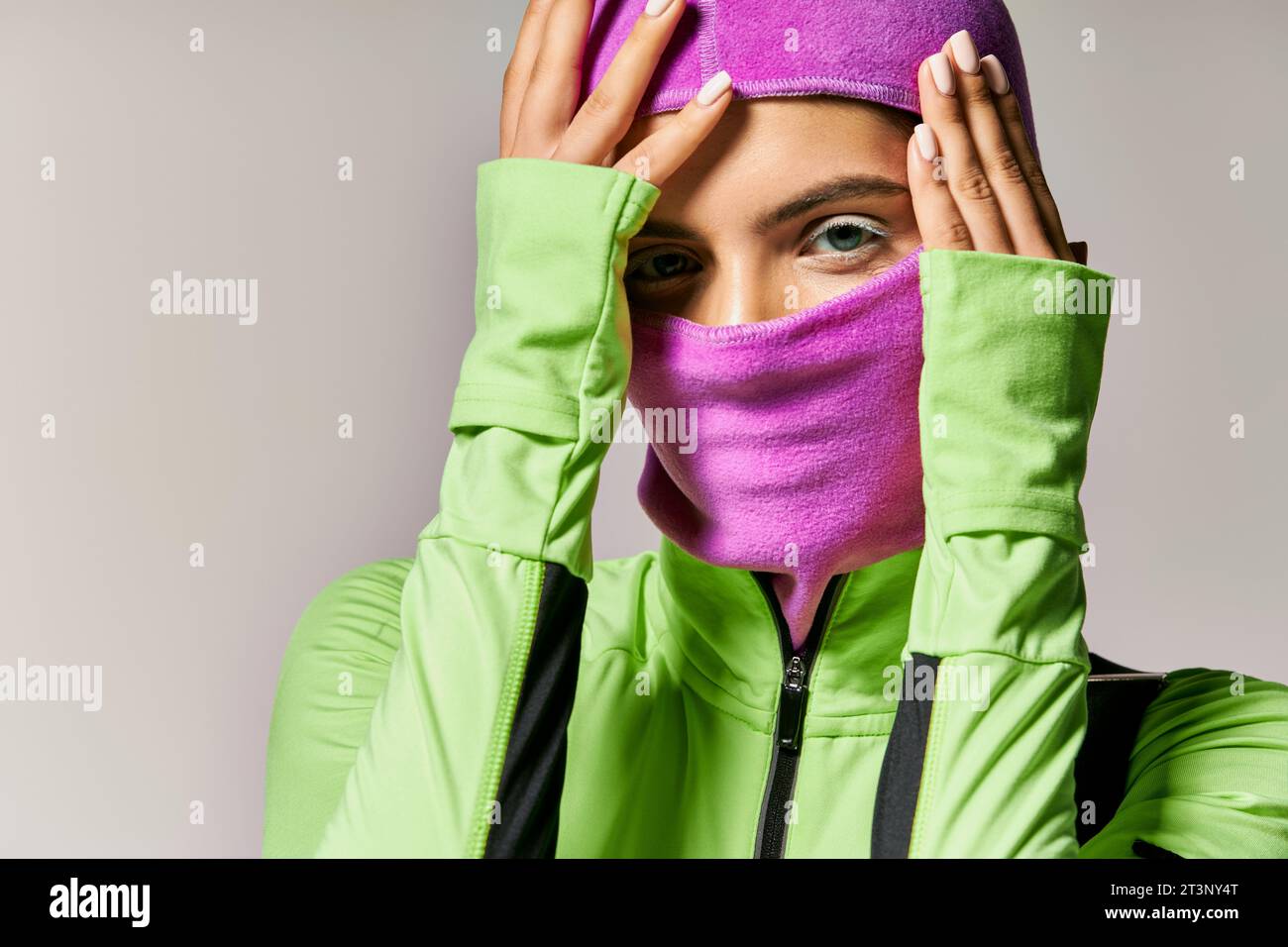 Young active woman wearing mask hi-res stock photography and images - Alamy